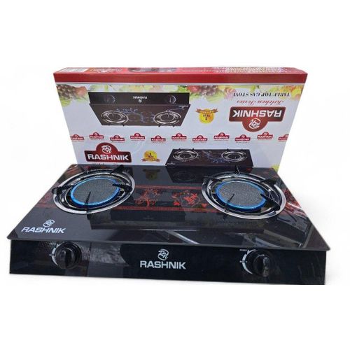 Rashnik Table Top 2 Burner Gas Glass Cooker